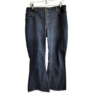 Vintage 2000s Mid Rise Flare Bell Bottom Dark wash Jeans